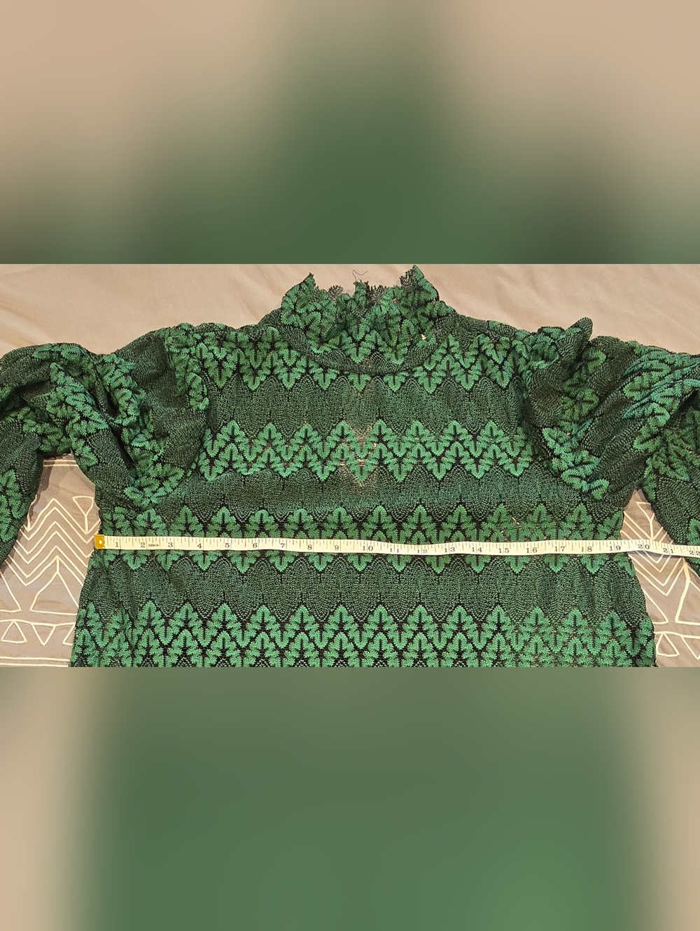 Free People Green Simone Mini Dress Size Medium - Picture 5 of 10